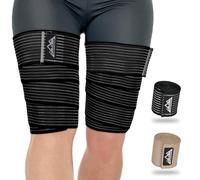supregear 2 Pcs Hamstring and Thigh Compression Wraps, Adjustable Thigh Brace for Muscle Sprain, Quadricep Support Sleeve for Men and Women, Elastic Bandages for Knee Calf Arm Leg, 200 cm/79 in, Black