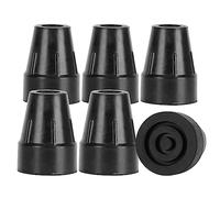supregear 22mm 7/8" Rubber Ferrules for Crutches (6-Pack), Heavy Duty End Caps for Walking Sticks, Canes, Added Metal Washer for Extra Strength, Walking Stick Rubber Feet Tips, Crutch Tips