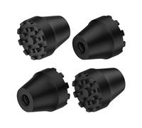 supregear 4-Pack Replacement Rubber Tips for Trekking Poles and Walking Sticks, Anti-Slip Shock-Absorbing Black Feet Caps, Universal Fits 11 mm Standard Hiking Canes and Collapsible Walkers