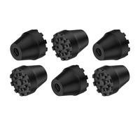 supregear 6-Pack Replacement Rubber Tips for Trekking Poles and Walking Sticks, Anti-Slip Shock-Absorbing Black Feet Caps, Universal Fits 11 mm Standard Hiking Canes and Collapsible Walkers
