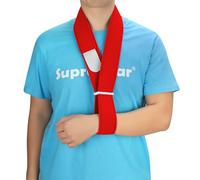 supregear Arm Sling, Adjustable Collar and Cuff Sling, Lightweight Simple Shoulder Immobilizer Arm Elbow Support Strap for Men Women, One Size Fits Most, Red
