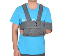 supregear Arm Sling Shoulder Immobilizer, Adjustable Comfortable Shoulder Immobilizer Sling Swathe Breathable Shoulder Support Brace for Injured Arm/Hand/Elbow (Grey, Large)