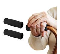 supregear Cane Grip, Replacement Cane Hand Grips, Foam Cane Handle Cover for Offset Cane and Walking Cane, Hand Grip Foam Handle for Cane Bicycle Handlebars 11*2.5*2.5 cm, Black (2 Pieces)