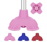 supregear Cane Tips, Self Standing Quad Base Replacement for Walking and Folding Canes, 4 Prong Heavy Duty Rubber Foot Pads for Walking Sticks, 3/4 Inch (19 mm), Light Pink