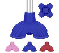 supregear Cane Tips, Self Standing Quad Base Replacement for Walking and Folding Canes, 4 Prong Heavy Duty Rubber Foot Pads for Walking Sticks, 3/4 Inch (19 mm), Blue