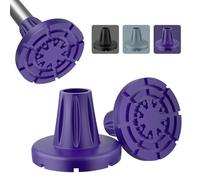 supregear Crutch Tips 7/8 in (22 mm), Anti-Slip Rubber Tips All Terrain, Heavy Duty Extreme Grip Replacement Feet Caps for Walking Stick, Wide Crutch Accessories Base with Metal Insert, 2-Pack, Purple