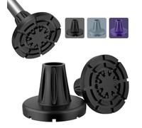 supregear Crutch Tips 7/8 in (22 mm), Anti-Slip Rubber Tips All Terrain, Heavy Duty Extreme Grip Replacement Feet Caps for Walking Stick, Wide Crutch Accessories Base with Metal Insert, 2-Pack, Black
