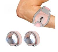 supregear Elbow Brace for Women Men, Forearm Guard for Tennis Golfers Elbow, Adjustable Strap and Compression Pads, Soft Comfortable Support Band for Sports and Daily Life, Pink (2 Packs)