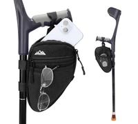 supregear Elbow Crutch Bag - Lightweight Water-Resistant Premium Storage Organizer with Cup Holder & Multiple Pockets, Hands-Free Mobility Accessory for Forearm Crutches, Black