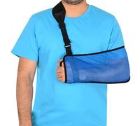 supregear Mesh Arm Sling, Adjustable Lightweight Comfortable Immobilizer Sling Breathable Right Left Shoulder Stabilizer Support for Injured Arm Elbow Wrist Hand (Blue)