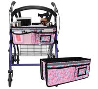 supregear Rollator Basket, Rollator Walker Bag w/Cup Holder, Foldable Rolling Walker Waterproof Storage Pouch with Big Capacity and Never Tipping Over, Easy to Use Accessories for Seniors
