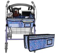 supregear Rollator Basket, Rollator Walker Bag w/Cup Holder, Foldable Rolling Walker Waterproof Storage Pouch with Big Capacity and Never Tipping Over, Easy to Use Accessories for Seniors