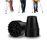 supregear Rubber Ferrules for Walking Sticks, 2 Pack 19 mm Heavy Duty Rubber Replacement Tips for Canes Crutches Walking Sticks, Non-Slip Extreme Grip Crutch Tips with Metal Inserts