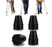supregear Rubber Ferrules for Walking Sticks, 4 Pack 22 mm Heavy Duty Rubber Replacement Tips for Canes Crutches Walking Sticks, Non-Slip Extreme Grip Crutch Tips with Metal Inserts