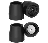 supregear Rubber Ferrules for Zimmer Frames (4 Pcs), 25mm Heavy Duty Replacement Tips for Walkers, Commodes, Shower Chairs, Walking Sticks, Tool Free Rubber Stoppers Caps, Black