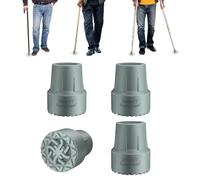 supregear Rubber Walking Stick Ends 25 mm, Anti-Slip Durable Replacement Ferrules with Metal Insert for Enhanced Stability, Shock-Absorbing Cane Feet Accessories, Grey (4 pcs)