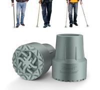 supregear Rubber Walking Stick Ends 25 mm, Anti-Slip Durable Replacement Ferrules with Metal Insert for Enhanced Stability, Shock-Absorbing Cane Feet Accessories, Grey (2 pcs)