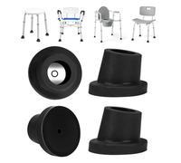 supregear Shower Chair Leg Caps, Heavy Duty 1 inch/25 mm Slope Replacements, Rubber Tips for Bath Transfer Stools and Step Ladder, Non-Skid Extreme Grip Suction Cup Feet Pads, 4PK, Black
