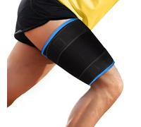 supregear Thigh Brace Support, Neoprene Thigh Wrap Hamstring Compression Thigh Sleeve Adjustable Upper Leg Compression Sleeve Leg Slimmer for Women Men, Blue