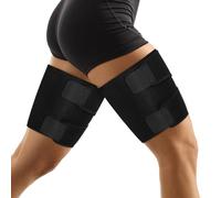 supregear Thigh Wraps Support, 2-Pack Non-Slip Compression Thigh Sleeve Hamstring Quad Wrap Adjustable Neoprene Upper Leg Brace Leg Slimmer for Women Men Pulled Groin Muscle, Quadriceps, Black, XL