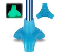 supregear Tripod Walking Cane Tip, Glow in The Dark, Non-Slip Rubber Base, Fits Most 3/4 Inch Canes and Walking Sticks, Enhances Stability and Visibility in Dark Conditions, Blue