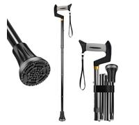 supregear Walking Cane - Foldable, Adjustable, Collapsible Offset Canes for Men and Women, Heavy Duty All Terrain Tip and Soft Ergonomic T-handle Stick for Seniors and Adults