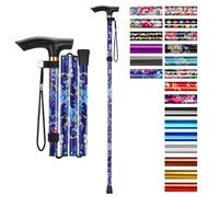 supregear Walking Stick - Adjustable Folding Walking Sticks for Women and Men - Lightweight Portable Collapsible Balancing Aid - Foldable Travel Cane for Ladies Elderly Adults, Dark Blue Floral