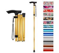 supregear Walking Stick - Adjustable Folding Walking Sticks for Women and Men - Lightweight Portable Collapsible Balancing Aid - Travel Cane for Ladies Elderly Adults, Gold
