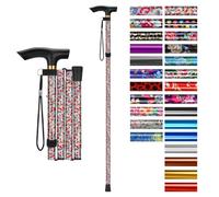 supregear Walking Stick - Adjustable Folding Walking Sticks for Women and Men - Lightweight Portable Collapsible Balancing Aid - Foldable Travel Cane for Ladies Elderly Adults, White Dense Blossoms