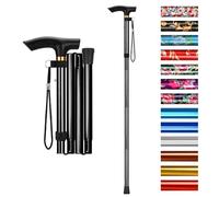 supregear Walking Stick - Adjustable Folding Walking Sticks for Women and Men - Lightweight Portable Collapsible Balancing Aid - Travel Cane for Ladies Elderly Adults, Black