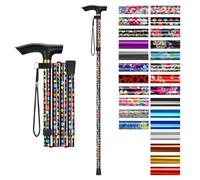 supregear Walking Stick - Adjustable Folding Walking Sticks for Women and Men - Lightweight Portable Collapsible Balancing Aid - Foldable Travel Cane for Ladies Elderly Adults, Black Polka Dots