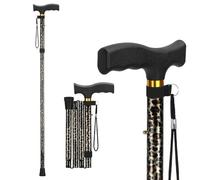 supregear Walking Stick for Women and Men, Collapsible, Lightweight, Sleek, Foldable Folding Walking Cane and Sticks for Seniors & Adults with Comfortable T-Handle, Leopard