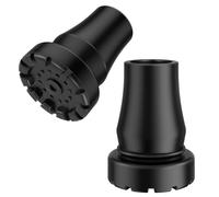 supregear Walking Stick Rubber Ends 19 mm, Black Shock-Absorbing Heavy Duty Anti Slip Feet Caps, Replacement Tips with Metal Insert Reinforced for Walking Sticks and Canes, 2 Packs