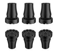 supregear Walking Stick Rubber Ends 19 mm, Black Shock-Absorbing Heavy Duty Anti Slip Feet Caps, Replacement Tips with Metal Insert Reinforced for Walking Sticks and Canes, 6 Packs