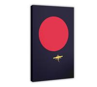 Suprem_13 - Satellite Orbiting A Dying Star. Crimson Perception Point in The Cosmic Void Canvas Poster Wall Art Decor Print Picture Paintings for Living Room Bedroom Decoration 08x12inch(20x30cm)