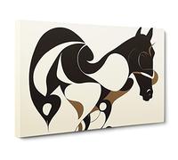 Supreme Abstract Horse Canvas Print | Gallery Wrapped 30mm Frame Wall Art | 30x20 inches | Ready to Hang | Abstract Animals Picture | Living Room Bedroom Lounge Office