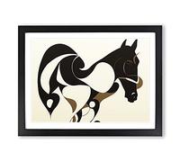 Supreme Abstract Horse Framed Print | A2 Black Framed Wall Art | Ready to Hang | Abstract Animal Picture | Living Room Bedroom Lounge Office