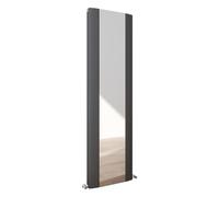 Supreme Aluminium Designer Radiators Central Heating Heater Vertical Anthracite Double Panel Mirror - 470 x 1700mm