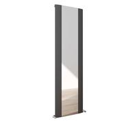Supreme Aluminium Designer Radiators Central Heating Heater Vertical Anthracite Single Panel Mirror - 470 x 1700mm