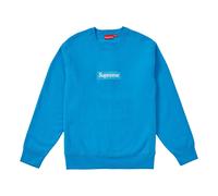 Supreme Box Logo Crewneck Bright Royal Classic Round Neck Pullover Fleece Lined Unisex Blue SUP-FW18-1074 XL