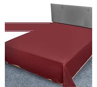Supreme Flat Sheet King Size, Comfy Percale Bed Shit Non Iron Bedsheet, Burgundy Bedshit Polycotton Fabric Bedding