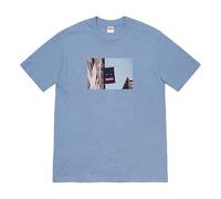 Supreme FW19 Week 1 Banner Tee Short Sleeve Unisex Blue Gray SUP-FW19-225 L