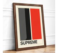 Supreme Geometry Minimalist Framed Wall Art Print A3 Walnut | Ready to Hang, Premium Gi Paper, Fade-Resistant Inks, Securely Packaged, UK Made