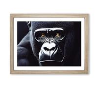 Supreme Gorilla Framed Print | A2 Oak Framed Wall Art | Ready to Hang | Modern Animal Picture | Living Room Bedroom Lounge Office