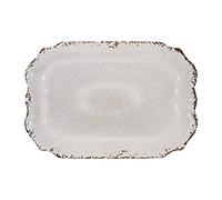 Supreme Housewares 504 Gourmet Art Heavyweight and Durable Melamine 20 Inch Rectangle Tray, Crackle Cream