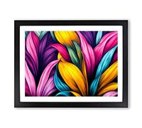 Supreme Modern Flowers Abstract Framed Print | A2 Black Framed Wall Art | Ready to Hang | Abstract Floral Picture | Living Room Bedroom Lounge Office