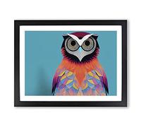 Supreme Owl H1022 Framed Print for Living Room Bedroom Home Office Décor, Wall Art Picture Ready to Hang, Black A4 Frame (34 x 25 cm)