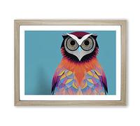 Supreme Owl H1022 Framed Print for Living Room Bedroom Home Office Décor, Wall Art Picture Ready to Hang, Oak A3 Frame (46 x 34 cm)