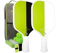 Supreme Pickle USAPA Approved Pickleball Paddles | Pickleball Set of 2 | Fiberglass, Honey-Comb Polymer Core | All-in-One Starter Set: 2 Paddles, 4 Balls, 2 Grips, 2 Towels, 1 Bag | All-Skill-Levels