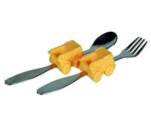 Supreme present gift. Childrens Construction Truck Themed Childrens Cutlery Set. Great for them to learn
